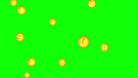 Kein-Ausdruck,-3D-Emojis-Fallen-Auf-Den-Grünen-Bildschirm